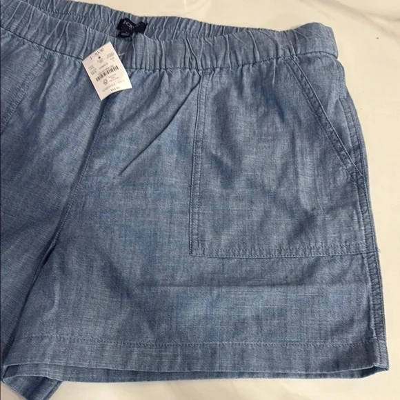 J. Crew High Waist Blue Shorts with Elastic Waistband - Picture 3 of 6